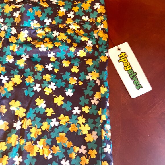 Tipsy Elves Clusterluck St. Patricks‎ Day Clover Pattern Leggings - Picture 6 of 7